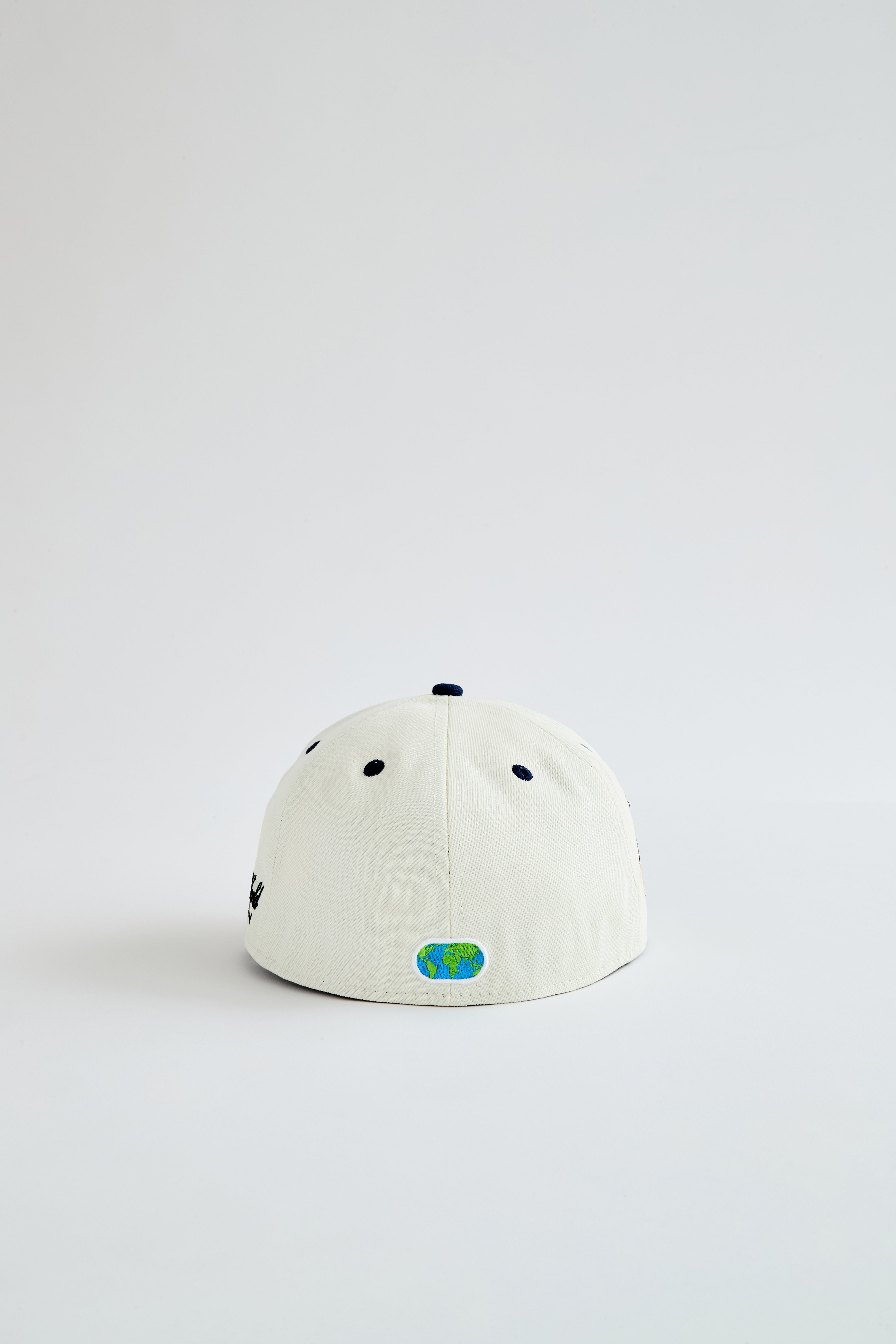 Face The World "World League" Fitted Cap-Cream/Navy