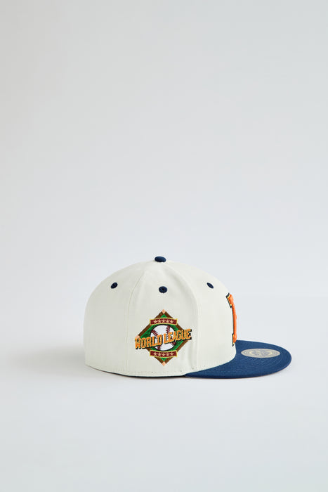 Face The World "World League" Fitted Cap-Cream/Navy