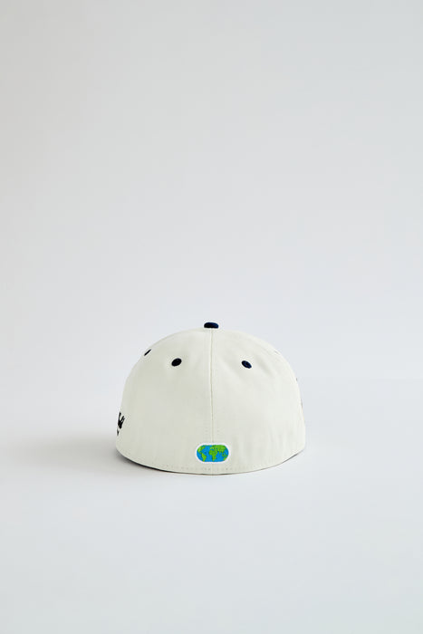 Face The World "World League" Fitted Cap-Cream/Navy