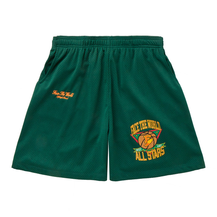 Face The World "Allstars" Mesh Shorts-Emerald