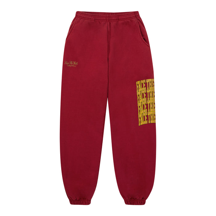 Face The World Vintage Sweats-Merlot