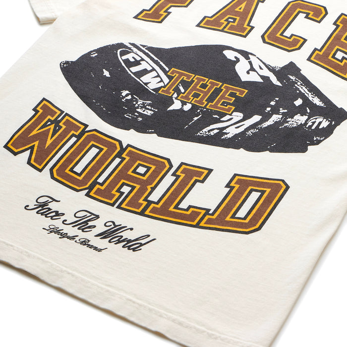 Face The World Racer T-Shirt-Cream